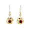 vintage Gold earrings with garnet 14 krt