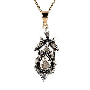 Silver pendant with rose diamond 925/14 krt