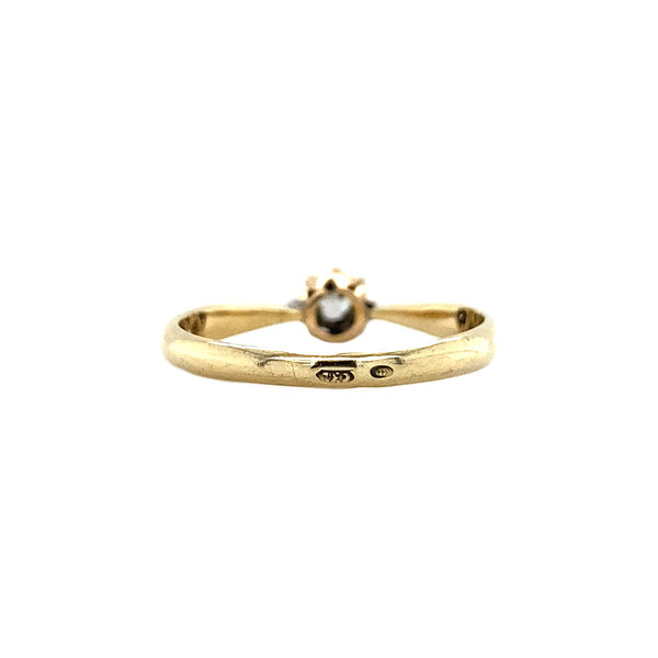 vintage Gouden ring met roosdiamant 14 krt