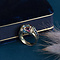 vintage Gouden ring met saffier, roze en blauwe topaas 18 krt