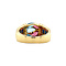 vintage Gouden ring met saffier, roze en blauwe topaas 18 krt