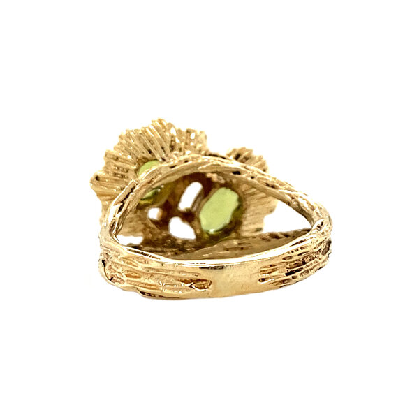 vintage Gouden ring met Peridoot 14 krt