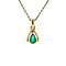 vintage Gold pendant with emerald 14 krt