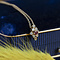 vintage Gouden collier anker met hanger met diamant en robijn 37.5 cm 18 krt