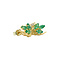 vintage Bicolour gold ear studs with emerald and zirconia 14 crt.