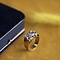 vintage Gouden ring met diamant en blauwe spinel 14 krt