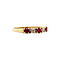 vintage Gold row ring with diamond and ruby 14 krt