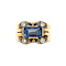 vintage Gold ring with diamond and blue spinel 14 krt
