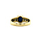 vintage Gouden ring met diamant en saffier 18 krt