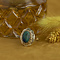 vintage Gouden ring met azuriet malachiet 14 krt