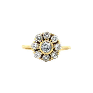 Gouden entourage ring met diamant 18 krt