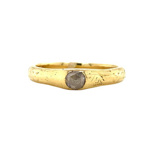 Gold ring with rose diamond 14 krt