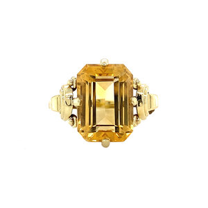 Gold ring with citrine 14 krt