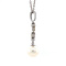 vintage White gold pendant with diamond and pearl 14 krt