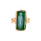 vintage Gold ring with green glass 18 krt