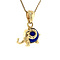 vintage Gold elephant pendant with sodalite 14 krt