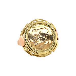 Gouden ring met munt 14 krt