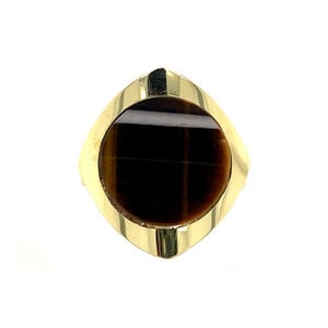 Gold ring with tiger's eye 14 krt