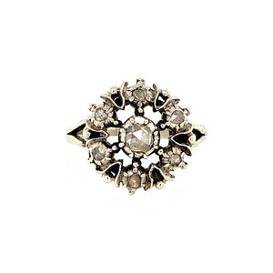 Zilveren entourage ring met roosdiamant 835