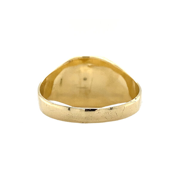 vintage Gold signet ring with engraving 14 krt