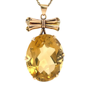 Gold pendant with citrine 14 krt