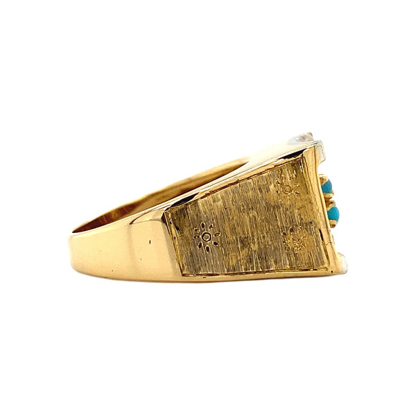 vintage Gouden ring met turkoois 18 krt