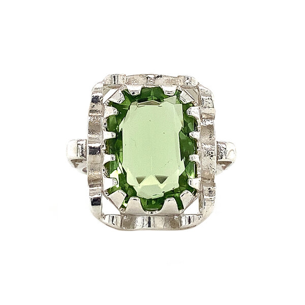 vintage Queen's ring 925 - Lime Quartz