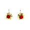 vintage Gold earrings with blood coral 14 krt