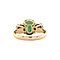 vintage Gold ring with tourmaline and sapphire 14 krt