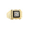vintage Gold ring with zirconia and onyx 14 krt