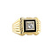 vintage Gouden ring met zirkonia en onyx 14 krt