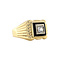 vintage Gold ring with zirconia and onyx 14 krt