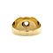vintage Gouden ring met zirkonia en onyx 14 krt