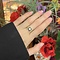 vintage Gold ring with zirconia and onyx 14 krt
