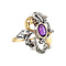 vintage Gold ring with rose diamond and amethyst 18 krt/925