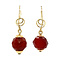 vintage Gold earrings with carnelian 14 crt.