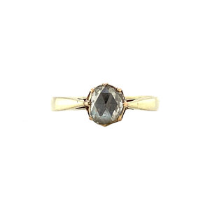 Gold solitaire ring with rose diamond 14 krt