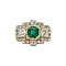 vintage Gold ring with emerald and diamond 18 krt