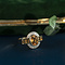 vintage Ring met citrien en diamant 9 krt
