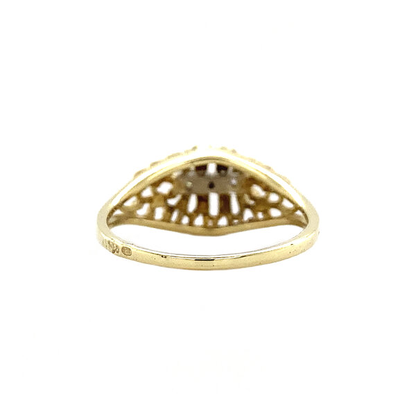 vintage Gold ring with diamonds 14 krt