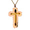 vintage Gold pendant cross with blood coral 14 krt