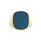 vintage Gouden zegelring met blauwe lagensteen 14 krt