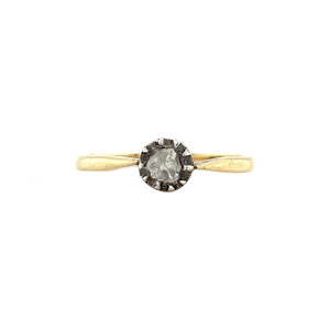 Gouden solitair ring met roosdiamant 14 krt