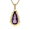 vintage Gold pendant with purple sapphire 14 krt