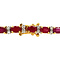 vintage Gold bracelet with ruby and diamond 18 cm 14 krt