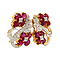 vintage Gold earrings with ruby and diamond 18 krt
