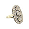 vintage White gold princess ring with diamonds 14 krt