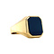 vintage Gold signet ring with blue layer stone 14 krt