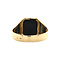 vintage Gold signet ring with blue layer stone 14 krt