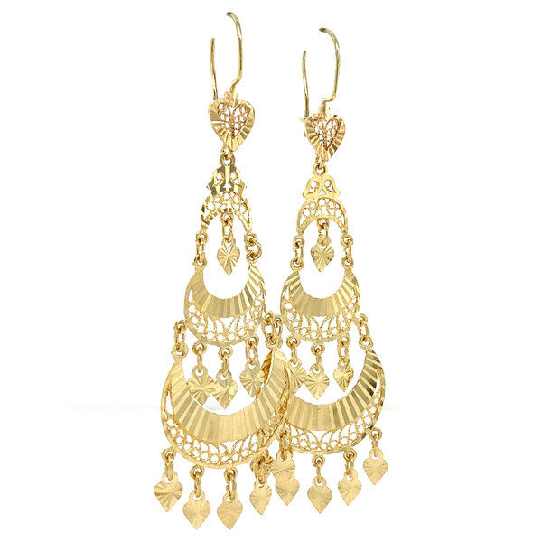 vintage Gold earrings fantasy 14 krt